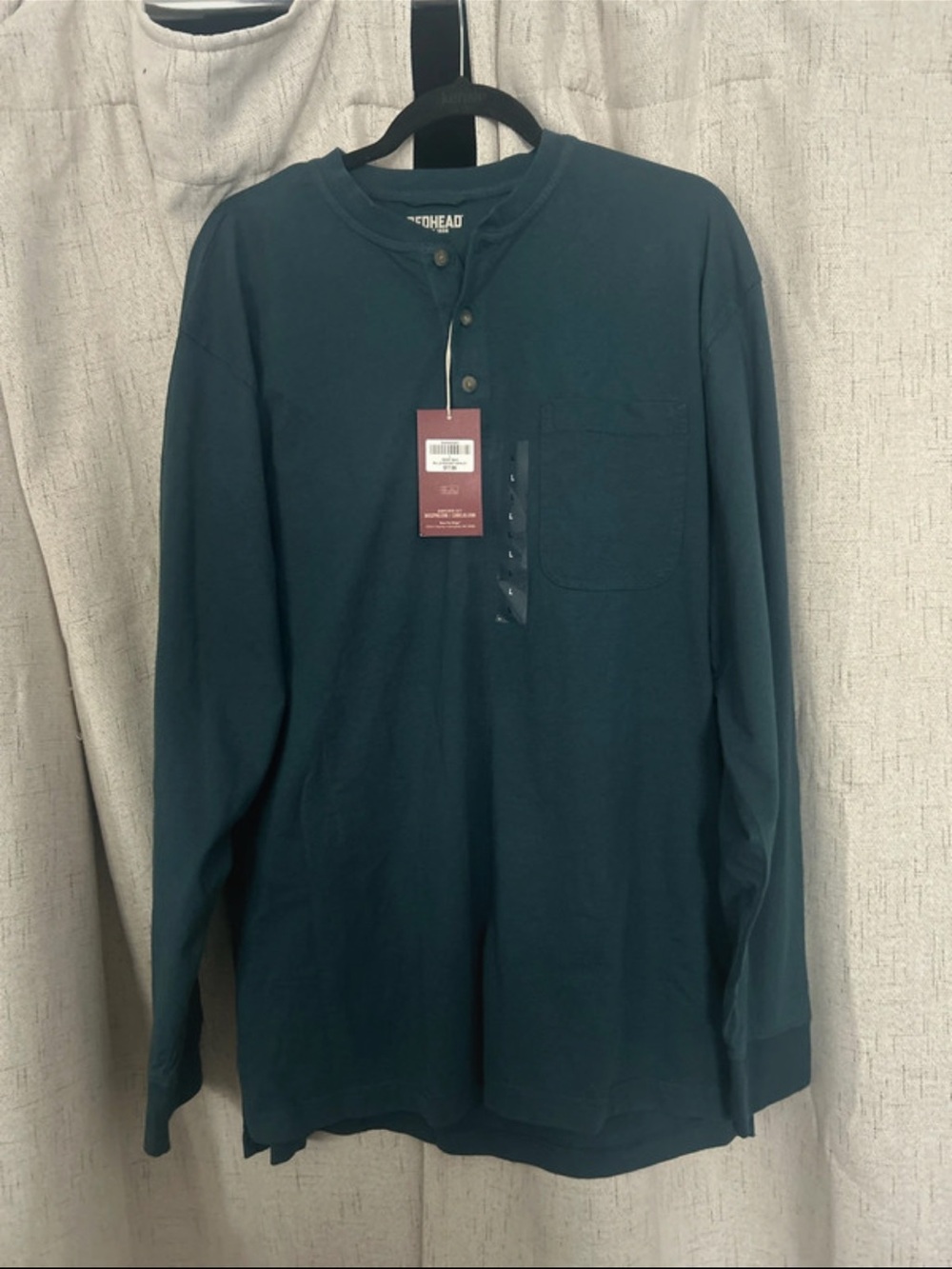 RedHead Men's Long-Sleeve Henley - Teal Green